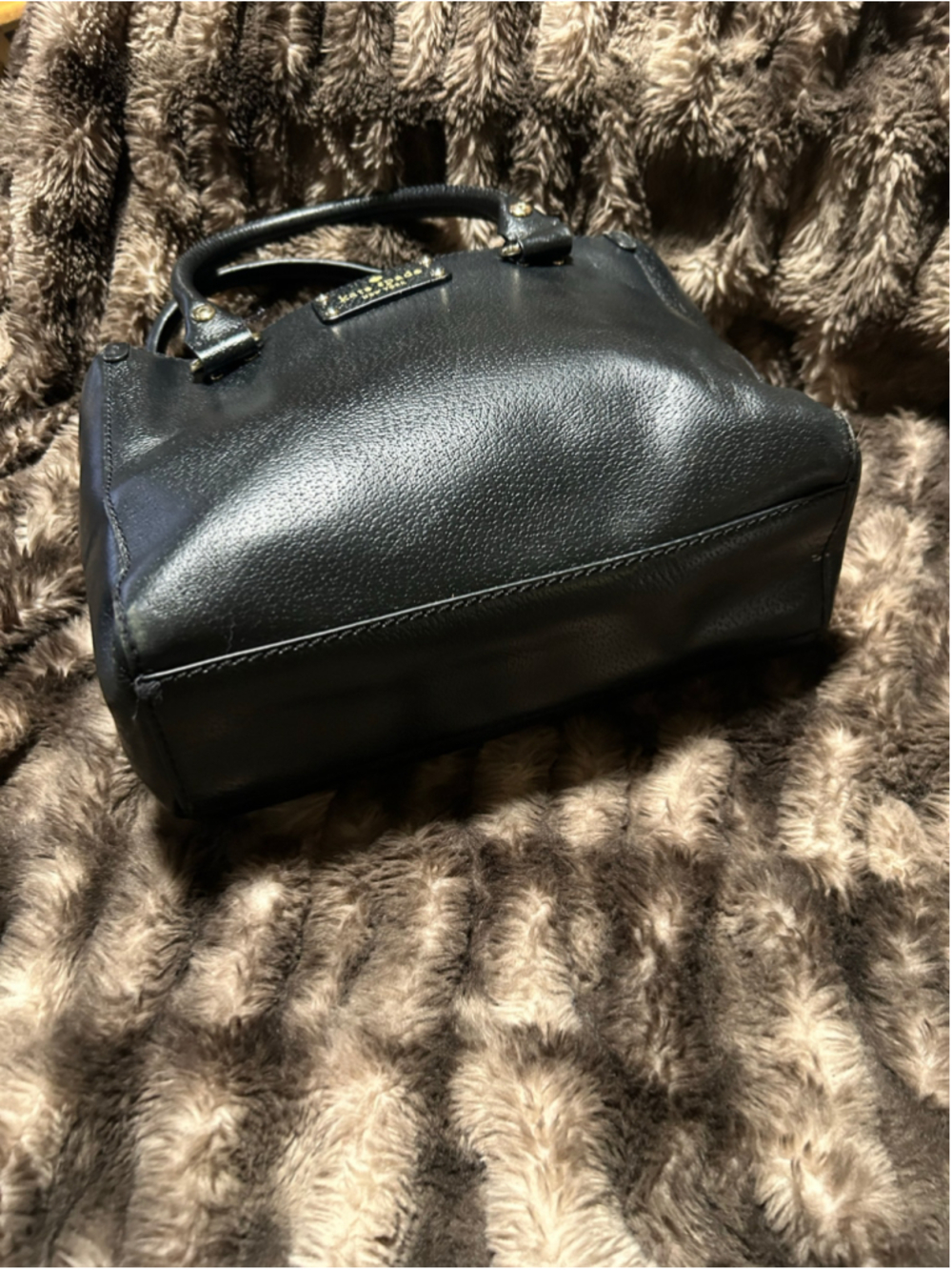 Women's Kate Spade Black Leather Satchel Handbag, One Size - Picture 4 of 9